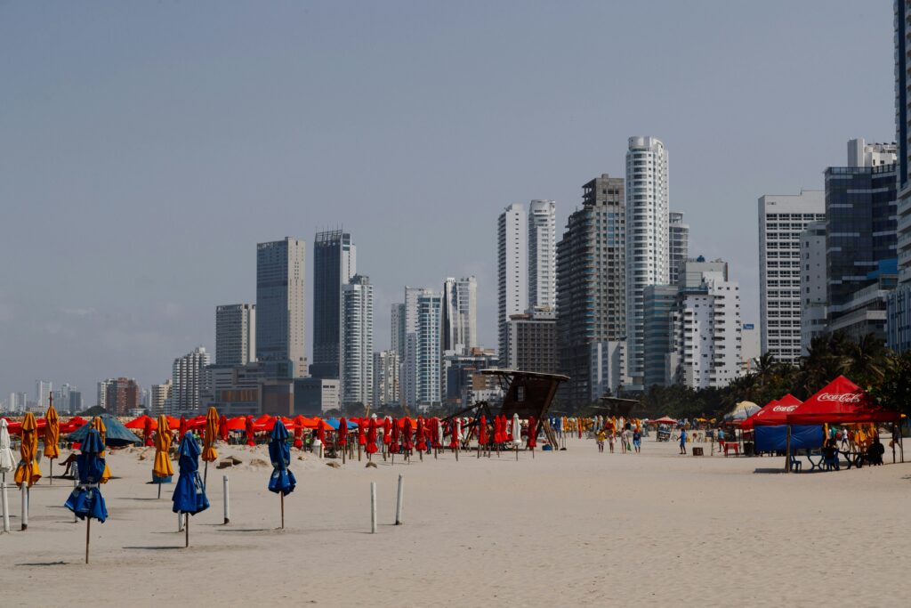 Bocagrande beach and high-rise skyline in Cartagena, Colombia